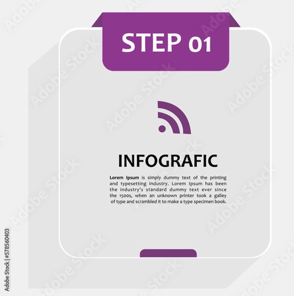 Fototapeta Infografic step by step for design