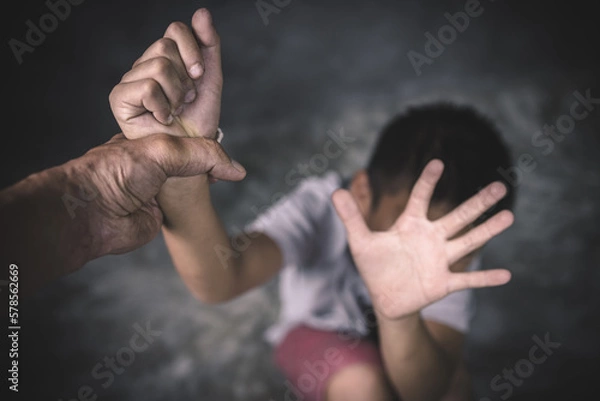 Obraz Stop abusing violence, Children violence and abused concept