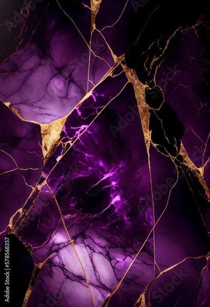 Fototapeta Golden purple marble background texture, pattern design