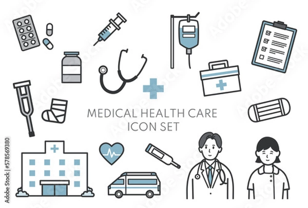 Obraz 医療アイコンイラストセット２