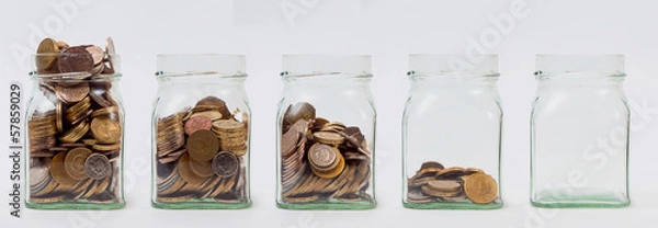 Obraz Five Savings Jars