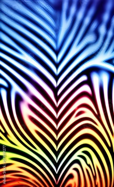 Fototapeta Zebra neon pattern. Generative AI. Animal print.
