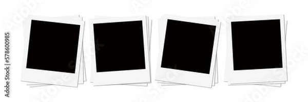 Obraz Isolated White Polaroid Photo Frame Stack