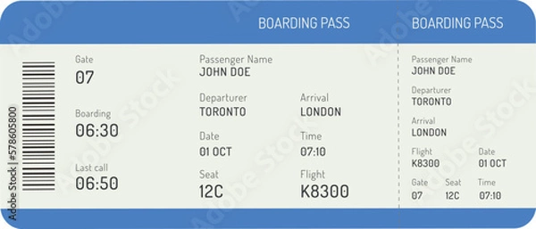 Fototapeta Airline boarding pass