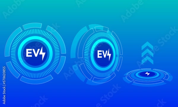 Obraz Electric Vehicle Logo, Technology Design Vector