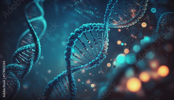 Obraz DNA molecule under the microscope. Generated by AI