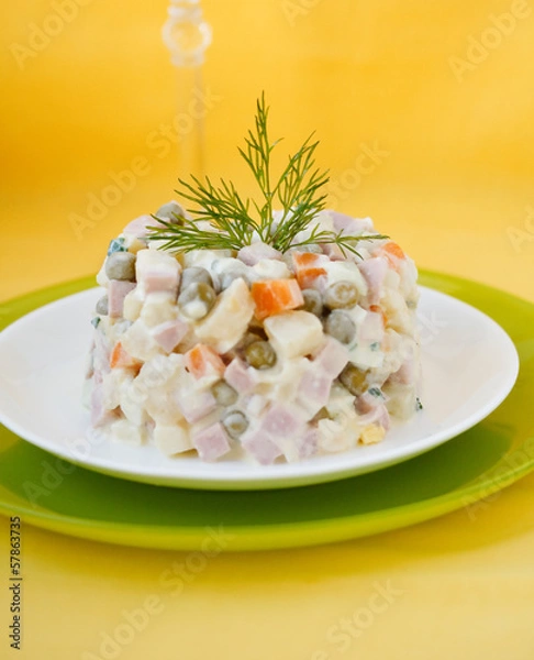 Obraz Salad Olivier. Vegetable Salad.