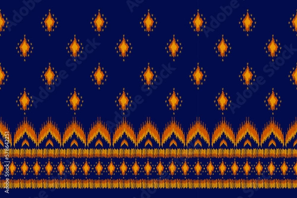 Obraz Ethnic ikat seamless pattern in tribal. Aztec geometric ethnic ornament print. Ikat pattern style. Design for background, wallpaper, illustration, fabric, clothing, carpet, textile, batik, embroidery.