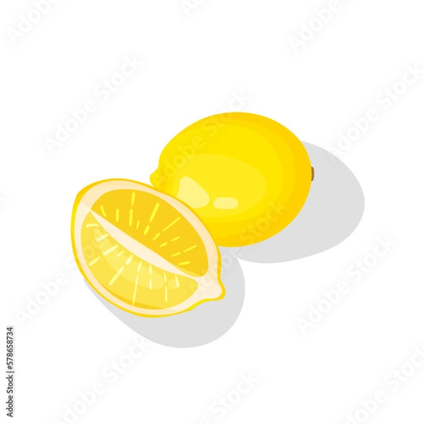 Fototapeta Isolated vector illustration of lemons.