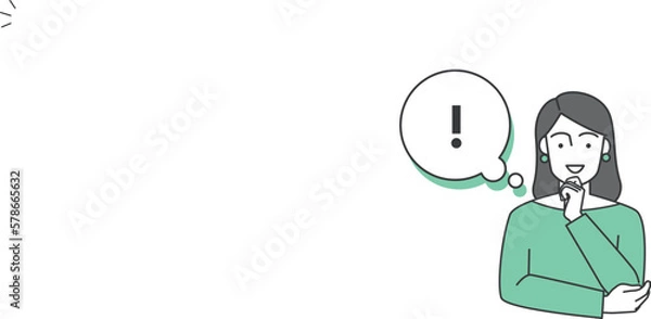 Obraz 女性が閃いているベクターイラスト