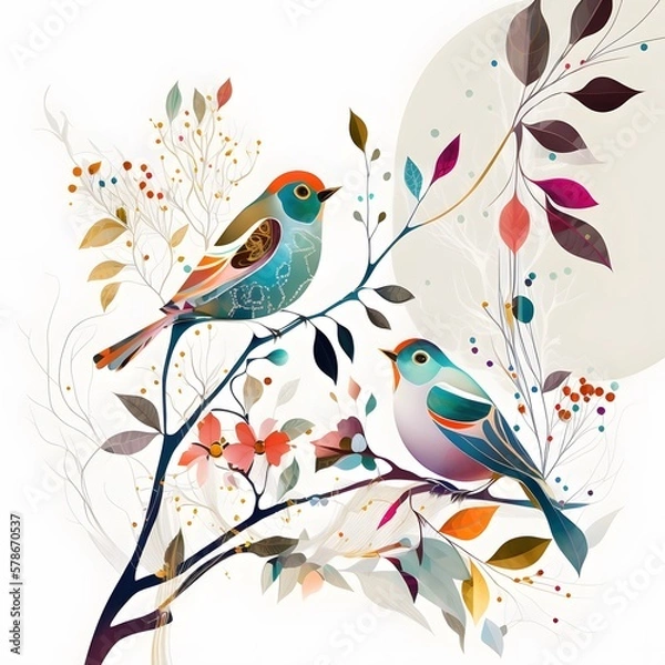 Obraz colorful birds created using AI Generative Technology