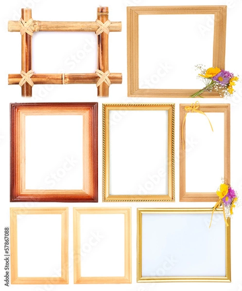 Fototapeta Collection of  frames isolated on white