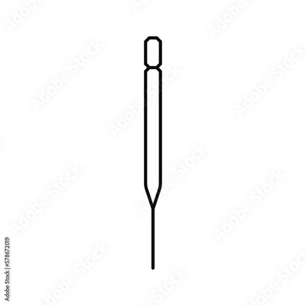 Fototapeta pasteur pipette chemical glassware lab line icon vector illustration