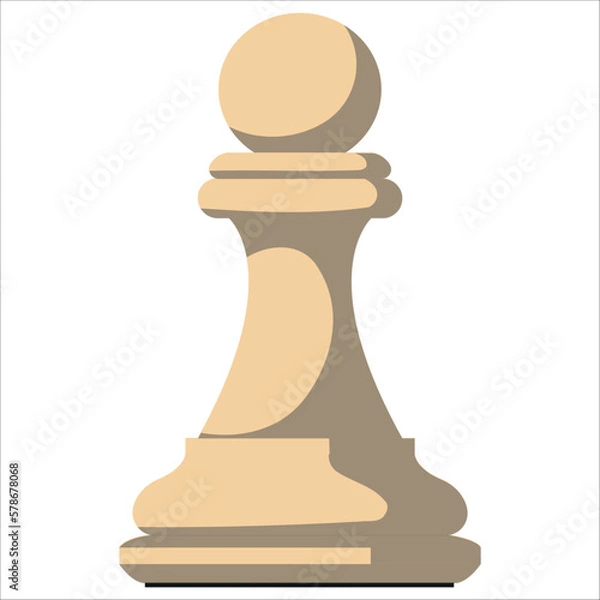 Obraz  Vector white chess pawn figure isolated on white