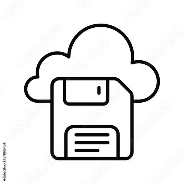 Obraz save to cloud icon vector stock