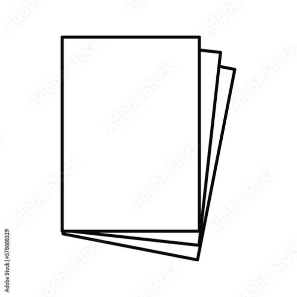 Fototapeta paper sheet document line icon vector illustration