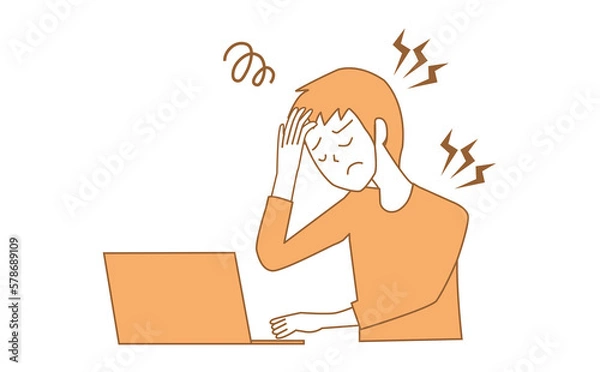 Obraz 頭痛　肩こり　男性　社会人　不調