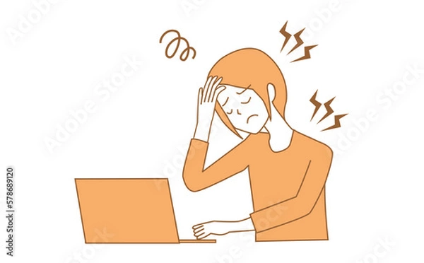 Obraz 頭痛　肩こり　女性　社会人　不調