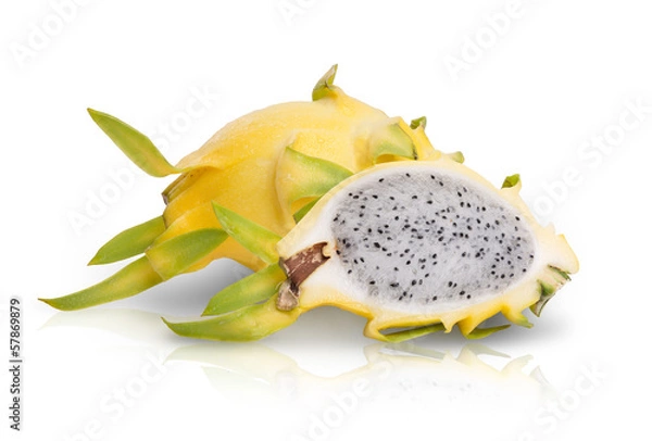 Obraz Owoc smoka na białym tle.