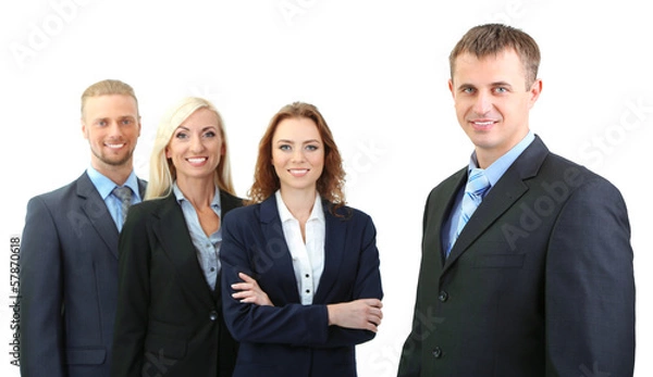 Fototapeta Group of business people isolated on white