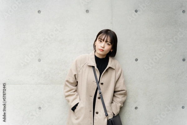 Obraz 美しい日本人女性モデル 秋冬コーディネート