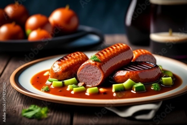 Obraz grilled beef steak with vegetables