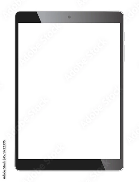 Obraz Realistic touch screen tablet or e-book mock up, png isolated on transparent background