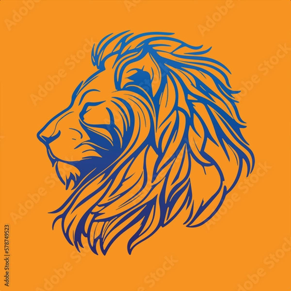 Obraz Vector background with a lion. Lion head

