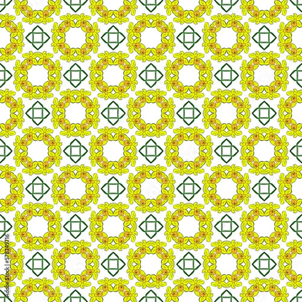 Fototapeta Spring flowers collection of seamless pattern drawing 20