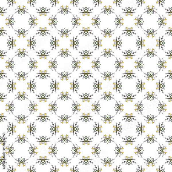 Fototapeta Spring flowers collection of seamless pattern drawing 66