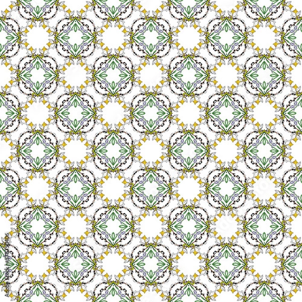 Fototapeta Spring flowers collection of seamless pattern drawing 70