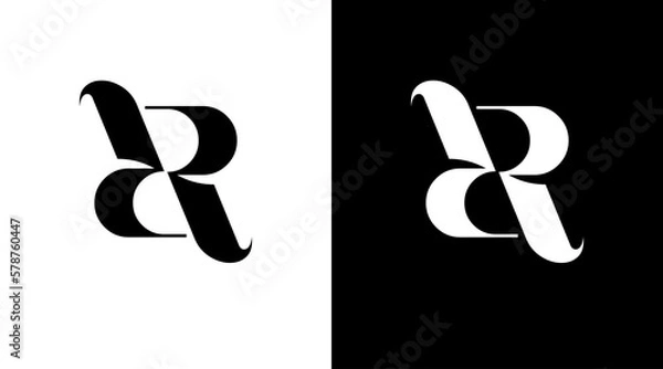 Fototapeta Letter r initial logo Monogram icon Design Concept