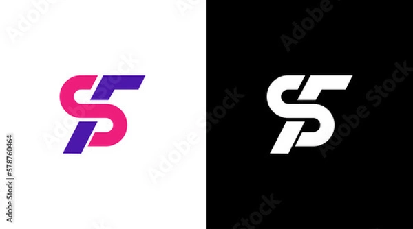 Obraz Letter st initial logo Monogram icon Design Concept