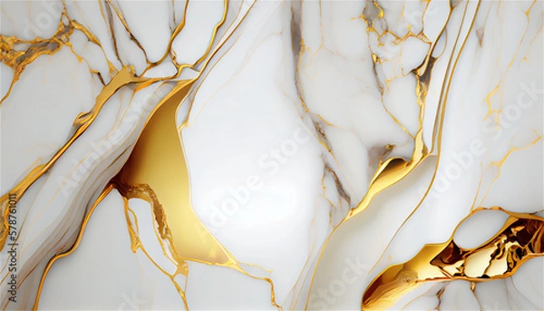 Obraz gold white marble background, Generaive AI