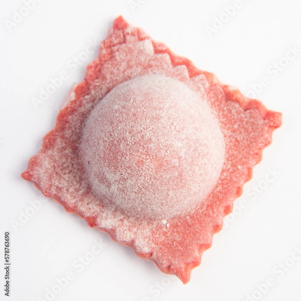 Fototapeta Close up of red ravioli
