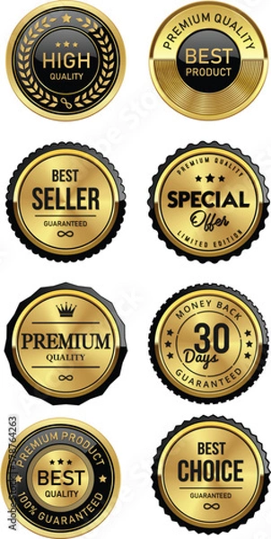 Obraz gold badge labels premium quality