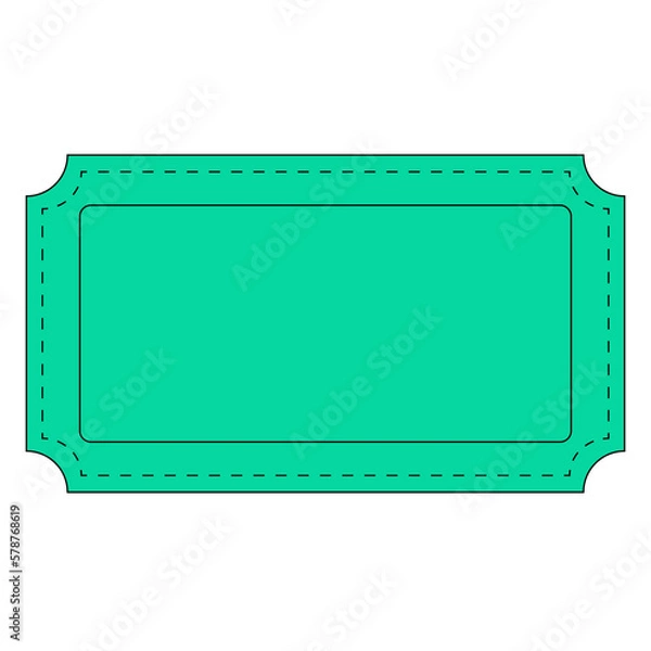 Obraz Simple flat coupon entry ticket template green