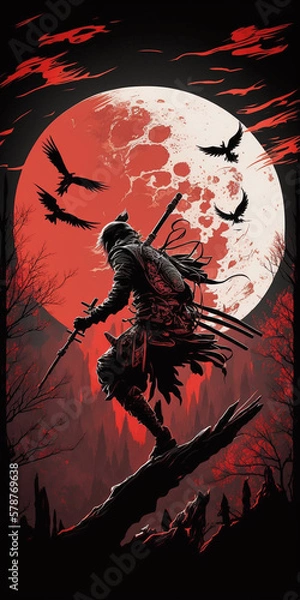 Fototapeta Samurai created with Generative AI Technology	