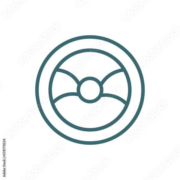 Fototapeta steering icon. Thin line steering icon from transportation collection. Outline vector isolated on white background. Editable steering symbol can be used web and mobile