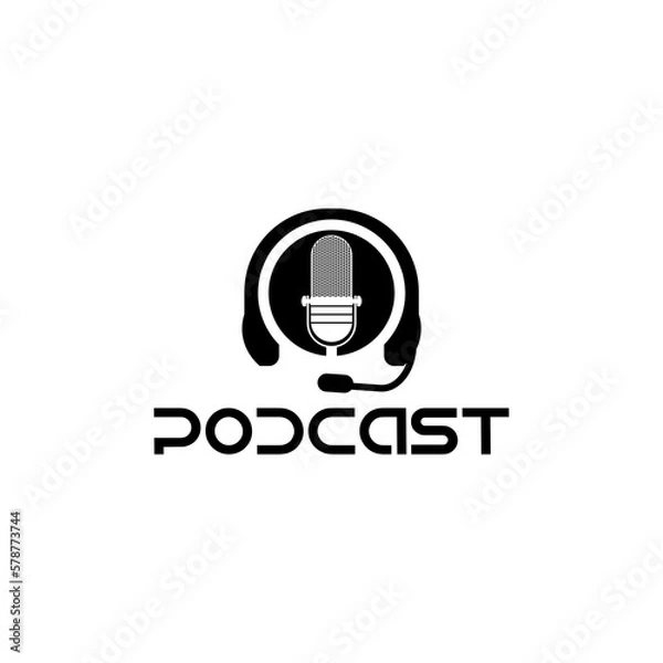 Obraz Podcast logo design template isolated on white background