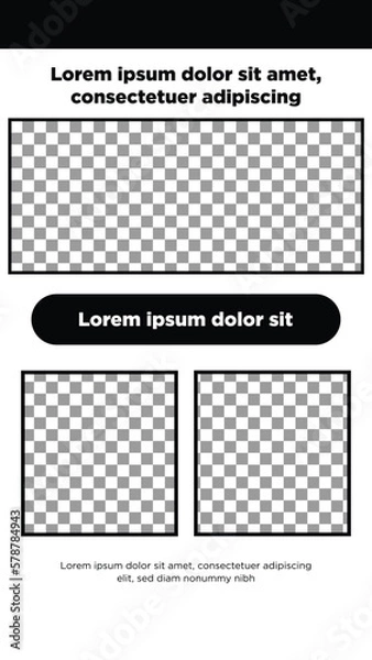 Obraz Template Story simple Flat modern Black and white Social media