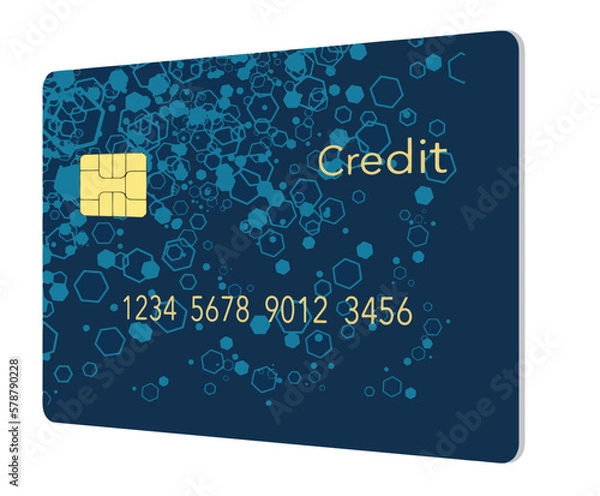 Obraz Here is a generic mock credit card with a modern design and text space in a vector illustration.