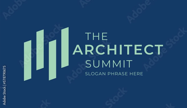 Fototapeta logo graphic design of annual event summit and title made for architecture theme - annual convention for architects