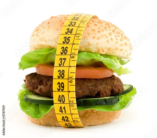 Obraz hamburger with meter diet concept
