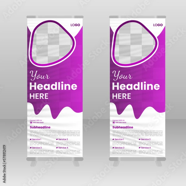Fototapeta Roll up banner stand template design