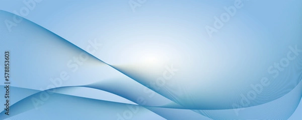 Obraz ブルーの水の流れのようなウェーブ背景