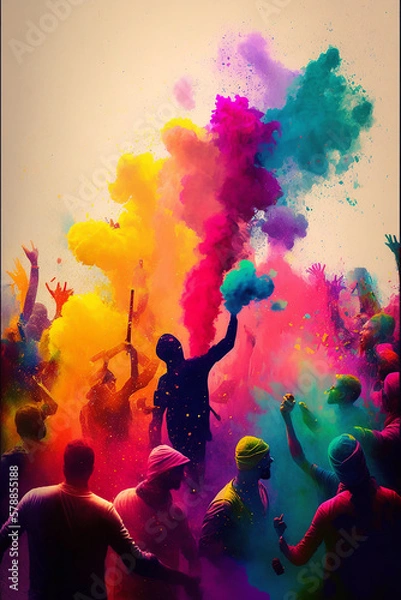 Fototapeta Happy Holi, Generative Ai