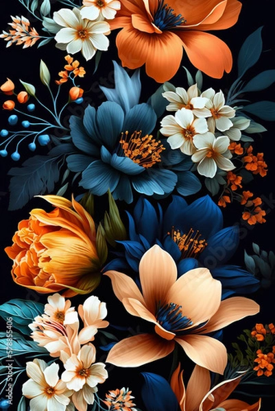 Fototapeta Beautiful flowers, generative ai