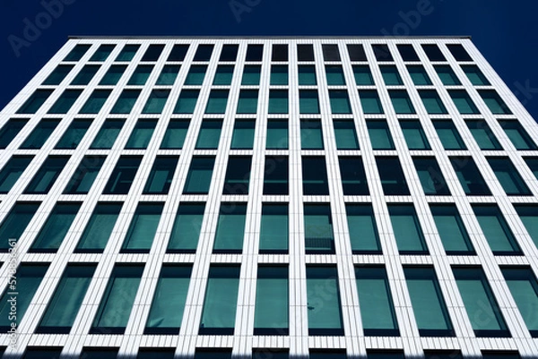 Fototapeta Linköping city new building, Withe house, modern office building in the city