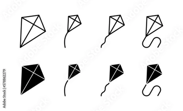 Fototapeta Kite icon vector for web and mobile app. kite sign and symbol
